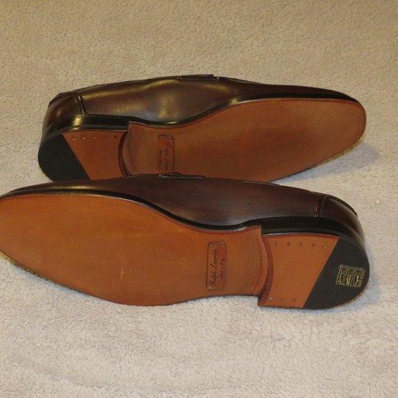 Ralph Lauren Purple Label Luther Brown Burnished Calfskin Loafer 9D NWB $1250 - Picture 8 of 12